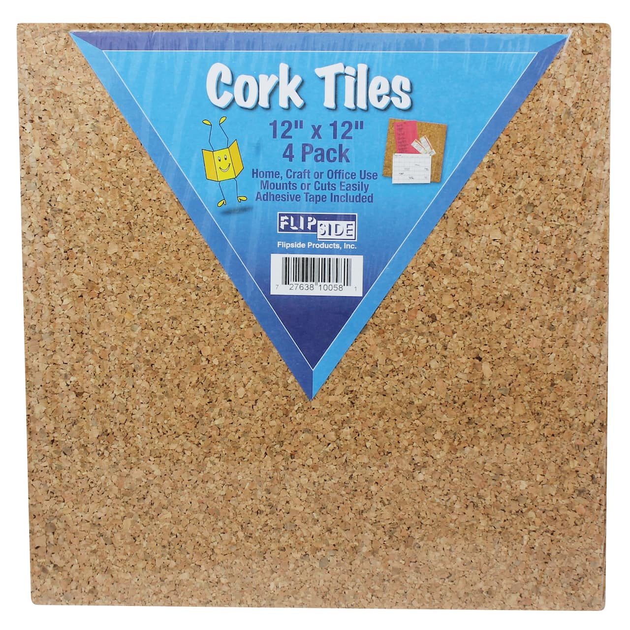 Cork Tiles, 12&#x22; x 12&#x22;, Set of 4